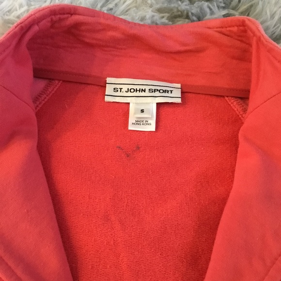 Womens St. John Sport Full Zip Sweater Cotton Blend Pink Size Small - Picture 4 of 6